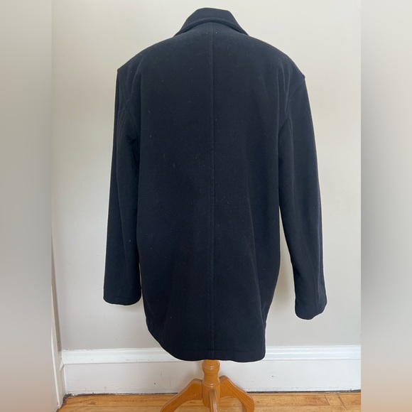 J Crew Black Double Breast Peacoat Wool Blend - Picture 2 of 3